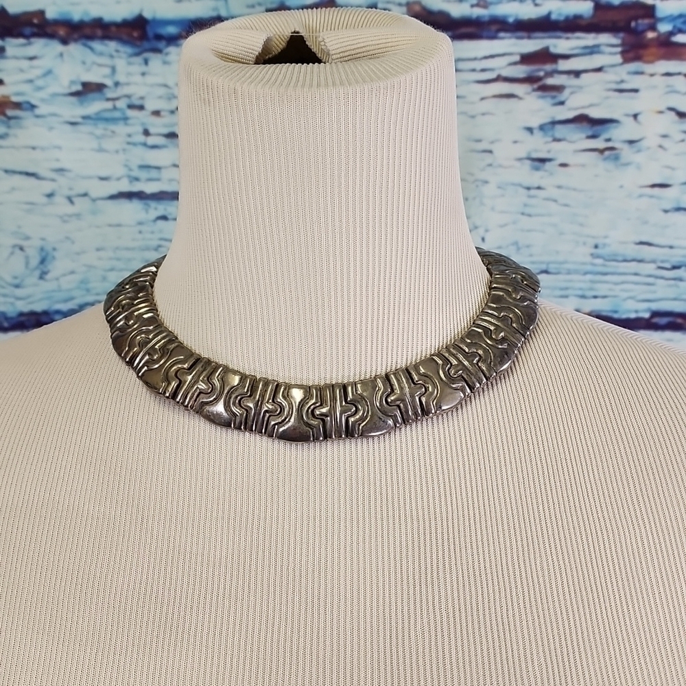 VINTAGE 90's chunky statement necklace - Picture 4 of 5